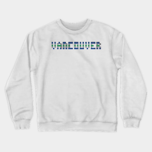 Tiled Pixel Hockey City Vancouver 2017 Crewneck Sweatshirt by gkillerb